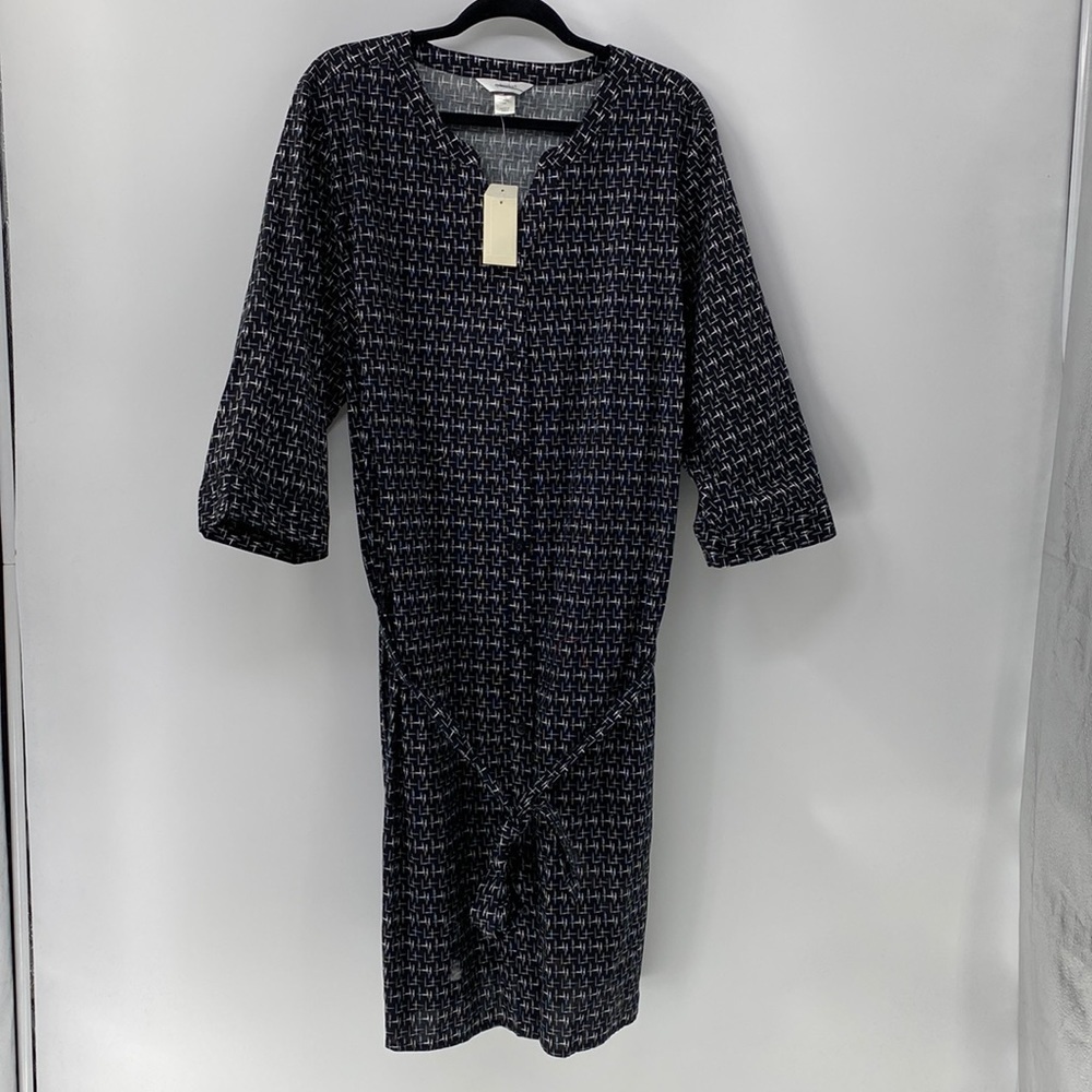 CHRISTOPHER & Banks button front shirt dress plus size 3X NWT black white